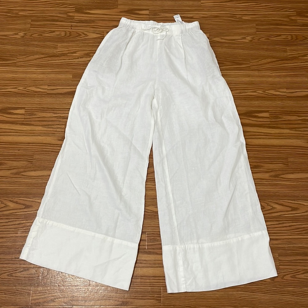 Wide leg linen pant
